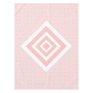 Nappe Motif Géométrique Moderne Rose Et Blanc