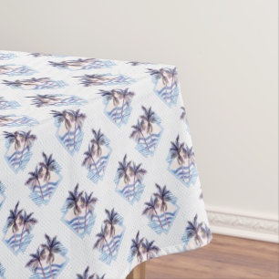 Nappe Motif géométrique pourpre de palmier d'aquarelle