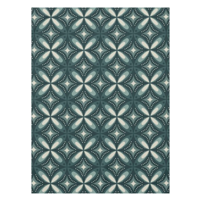 Nappe Motif géométrique vert rétro (Devant)
