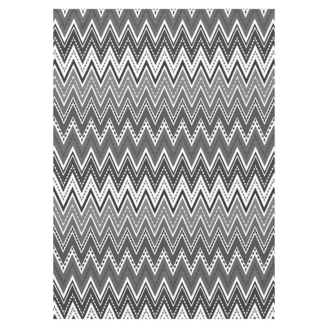 Nappe Motif géométrique zigzag noir et blanc (Devant)