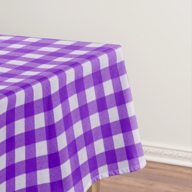 Nappe Motif Gingham Blanc & Violet | Vichy à Carreaux en (In Situ)