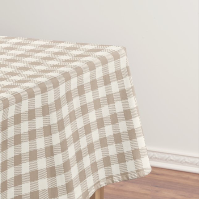 Nappe Motif Gingham Bohème Carreaux Neutres (In Situ)