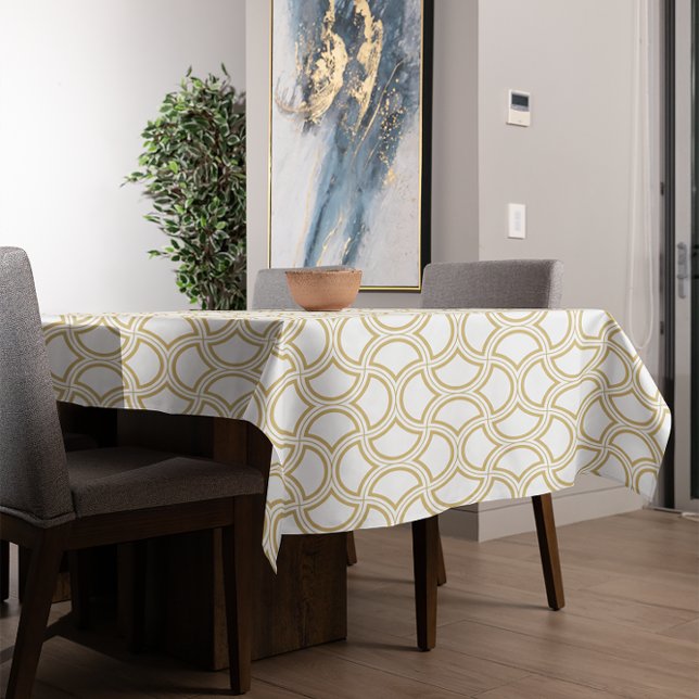 Nappe Motif Gold Art Déco en blanc (Créateur téléchargé)