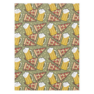 Nappe Motif graphique de bière et de pizza