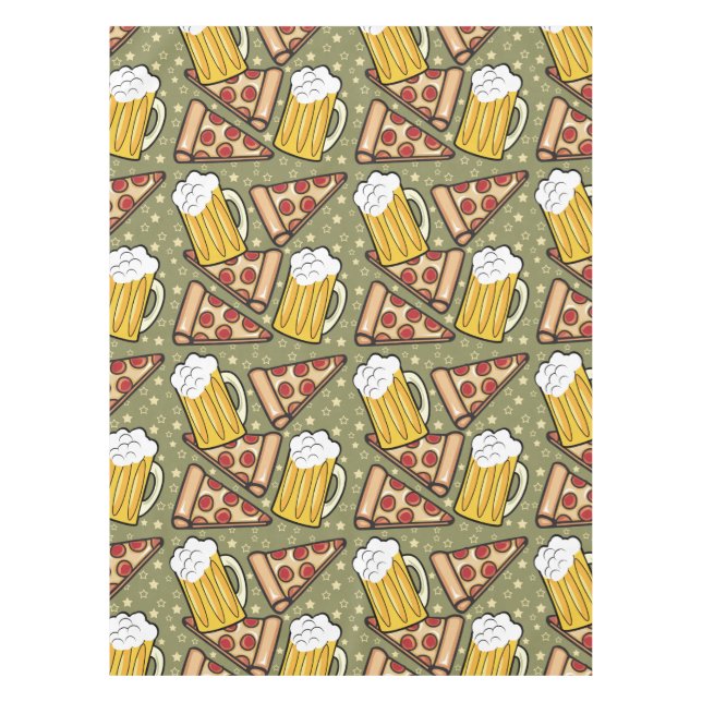 Nappe Motif graphique de bière et de pizza (Devant)
