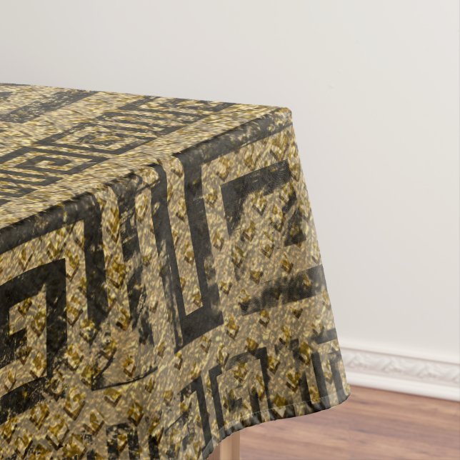 Nappe Motif grec de méandre d'or vintage (In Situ)