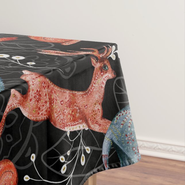 Nappe Motif intrigué d'animaux de la forêt (In Situ)