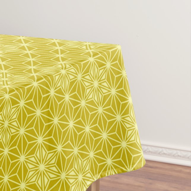 Nappe Motif japonais Asanoha - or moutarde (In Situ)