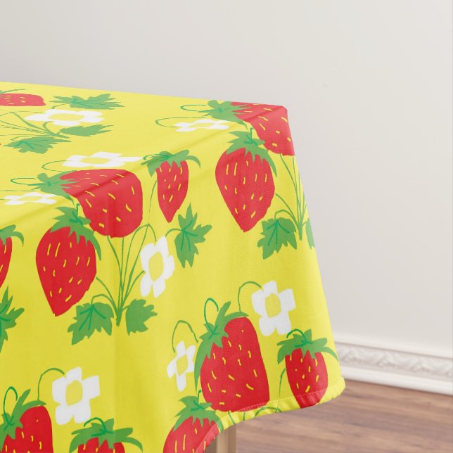 Nappe Motif jaune de fraise et de fleur (In Situ)