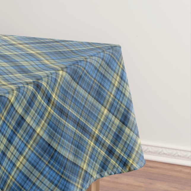 Nappe Motif jaune et bleu de tartan (In Situ)