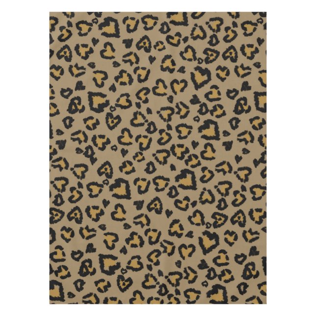Nappe Motif léopard de coeur en couleurs naturelles (Devant)