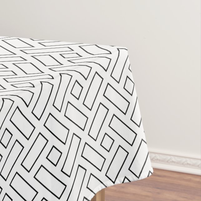 Nappe Motif linéaire noir et blanc - blanc (In Situ)