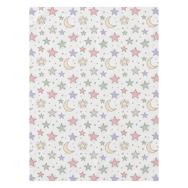 Nappe Motif Lune Étoile Fantaisiste (Devant)
