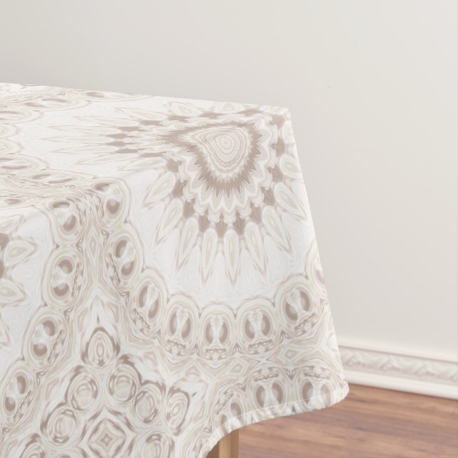 Nappe Motif Mandala Beige et Crème (In Situ)