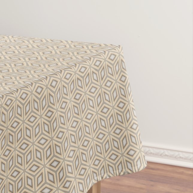 Nappe Motif Mandala Gris Beige Taupe Marron Rétro Chic (In Situ)