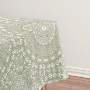 Nappe Motif Mandala Vert Sauge