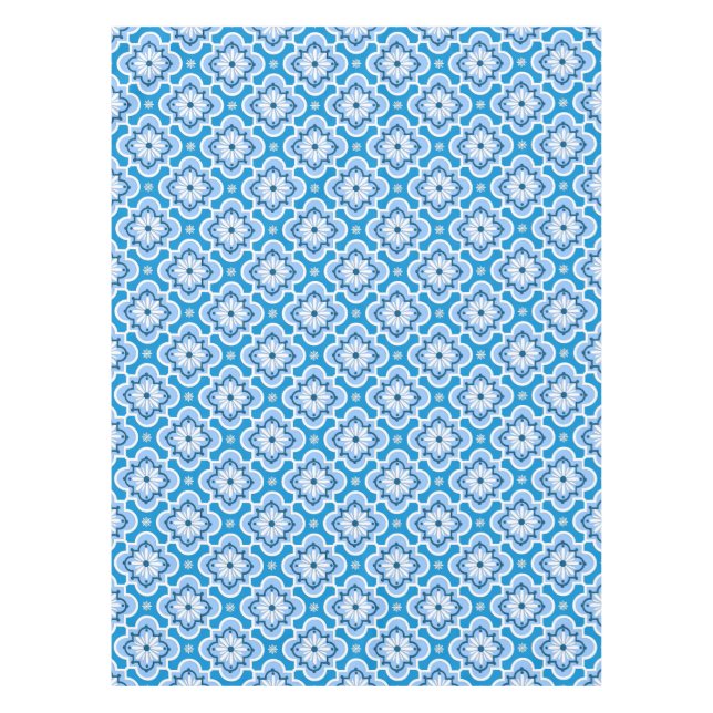Nappe Motif marocain de tuile - bleu et blanc (Devant)