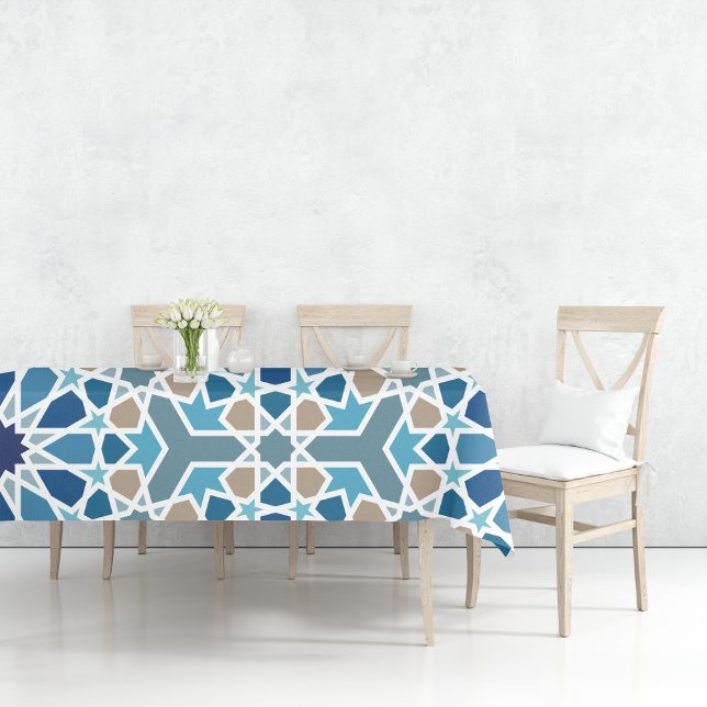 Nappe Motif marocain en carreaux (Moroccan Tile Pattern Tablecloth by Looly Elzayat
)