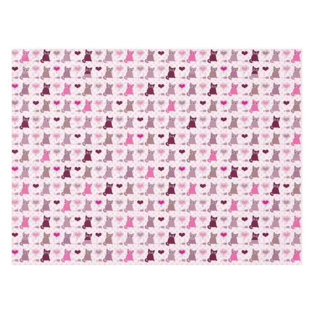 Nappe Motif mignon de filles de chaton (Devant (Horizontal))