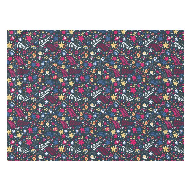 Nappe motif mignon d'oiseaux et de fleurs (Devant (Horizontal))