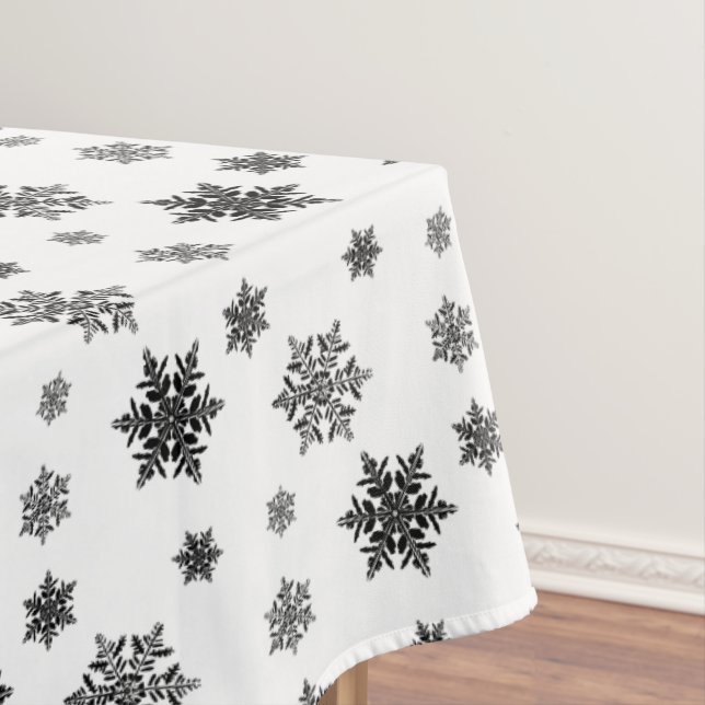 Nappe Motif minimaliste noir Whimsical Snowflake (In Situ)