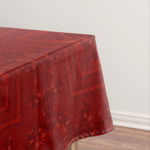 Nappe Motif moderne abs en soie rouge transparente doubl