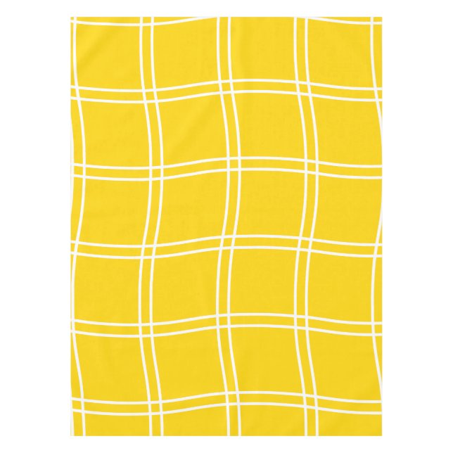 Nappe Motif moderne Abstrait Grille Jaune (Devant)