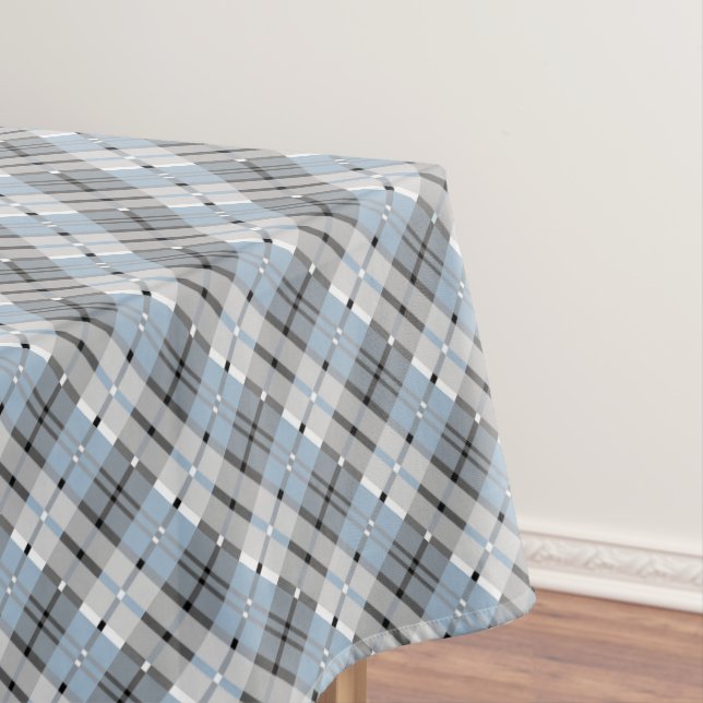 Nappe Motif moderne de plaid bleu-clair et gris (In Situ)