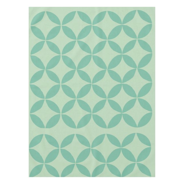 Nappe Motif moderne du milieu du siècle à Mint Green Art (Devant)