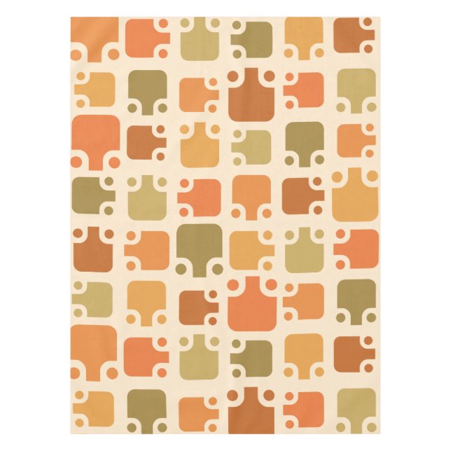 Nappe Motif moderne du milieu du siècle Ochre (Devant)