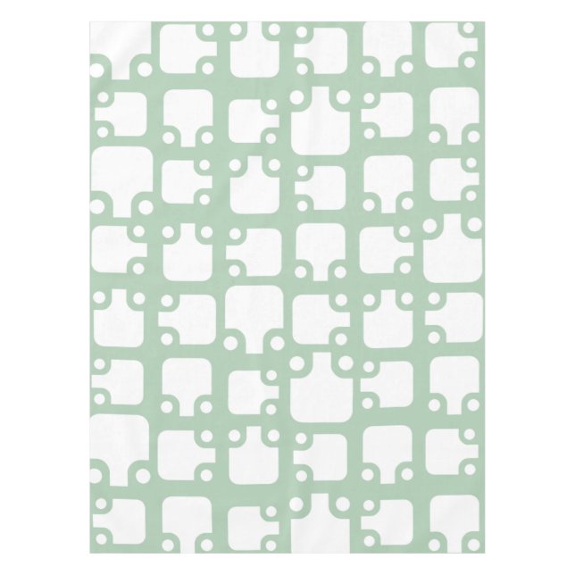 Nappe Motif moderne du milieu du siècle Sage Green 2 (Devant)