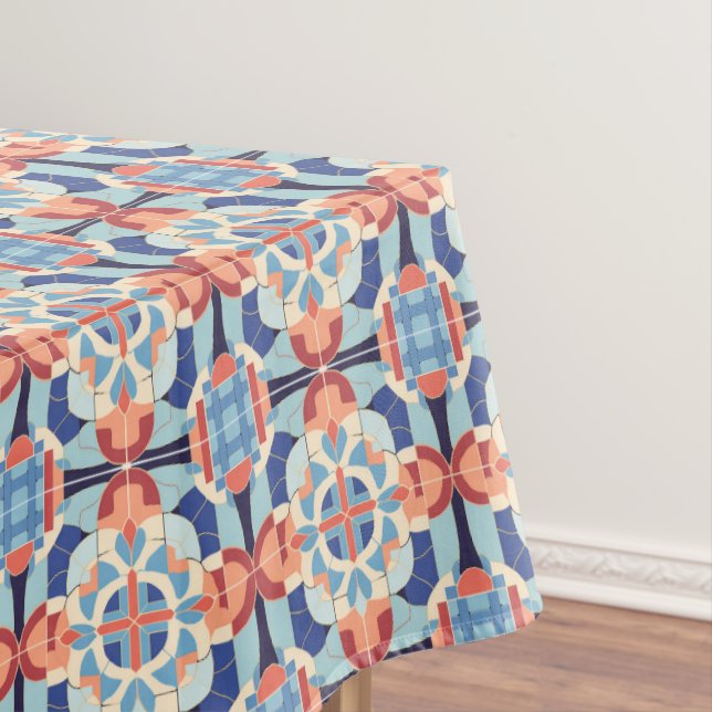 Nappe Motif moderne en carrelage bleu orange (In Situ)