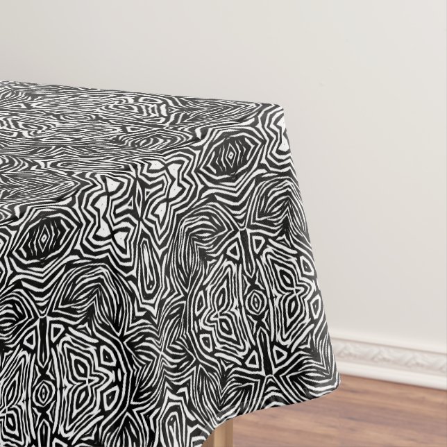 Nappe Motif moderne géométrique abstrait noir et blanc (In Situ)