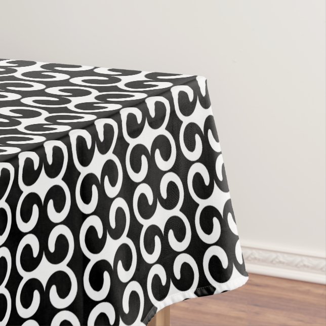 Nappe Motif moderne noir et blanc chic (In Situ)
