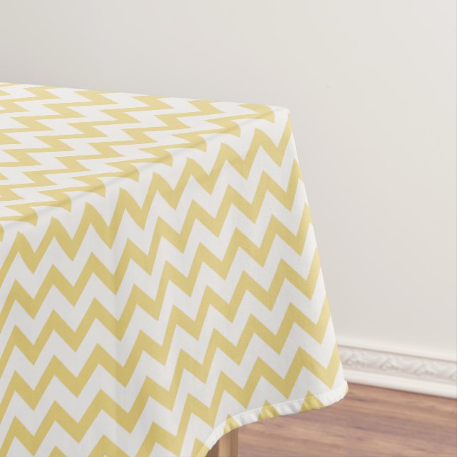Nappe Motif moderne pastel jaune et blanc chevron (In Situ)