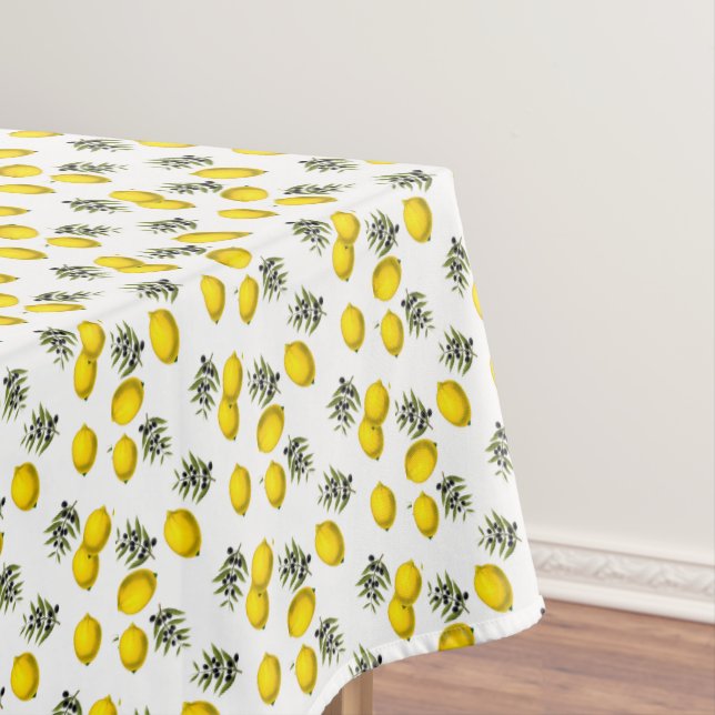 Nappe Motif Moderne Vintage Citron & Olive (In Situ)