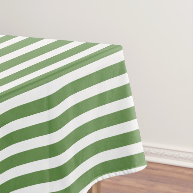 Nappe Motif Moss Green/White Simple Stripes (In Situ)