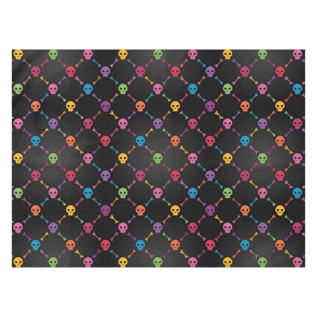 Nappe Motif multicolore avec des crânes (Devant (Horizontal))