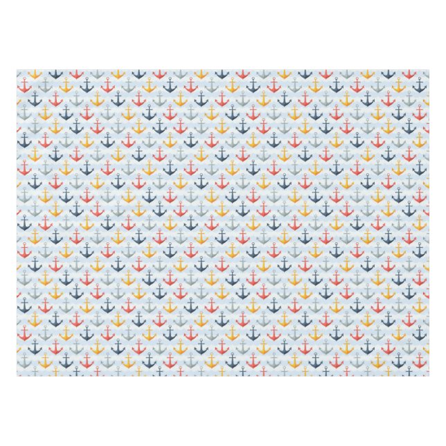 Nappe Motif nautique avec des Ancres (Devant (Horizontal))