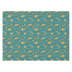 Nappe Motif nautique d'or