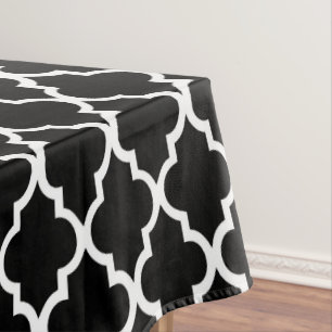 Nappe Motif noir et blanc de tuiles de Quatrefoil
