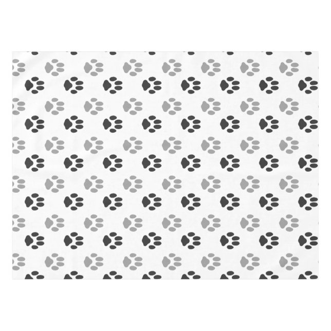 Nappe Motif noir et blanc mignon d'empreintes de pattes (Devant (Horizontal))