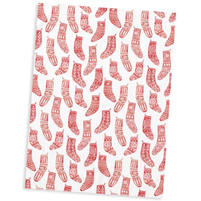 Nappe Motif norvégien des restes de Noël (Nordic Stockings red and white Scandinavian festive Christmas pattern tablecloth)