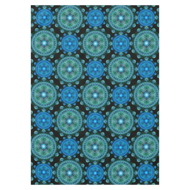 Nappe Motif oriental bleu fractal (Devant)