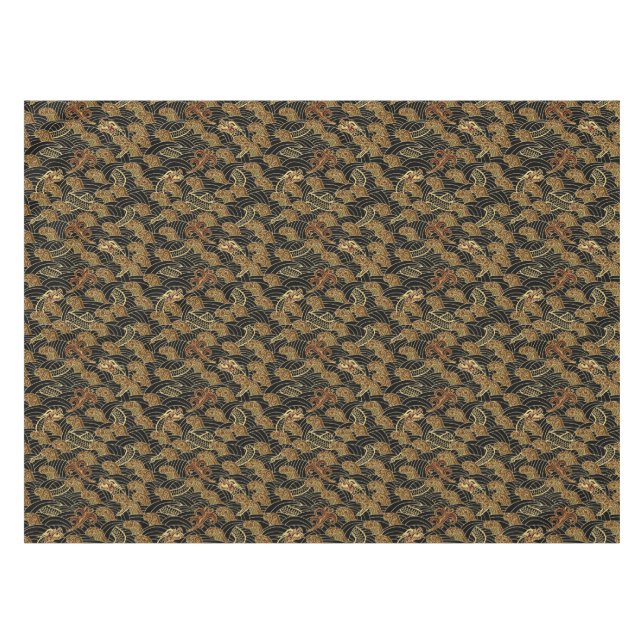 Nappe Motif oriental de dragon de mer (Devant (Horizontal))