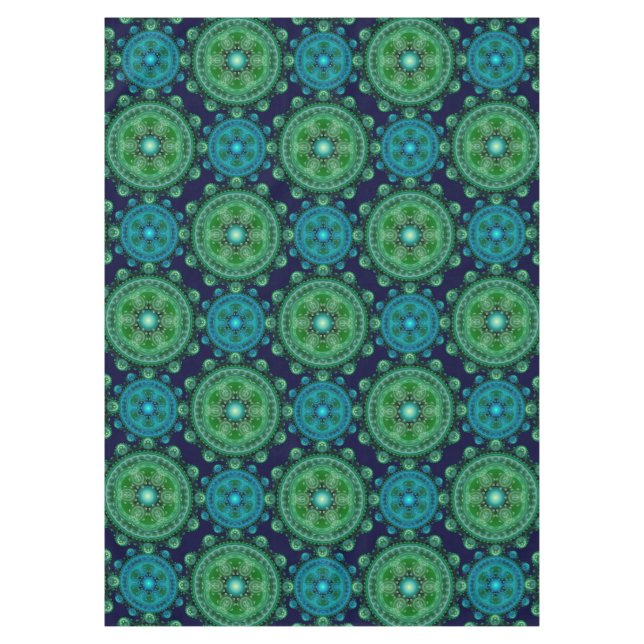 Nappe Motif oriental vert fractal (Devant)