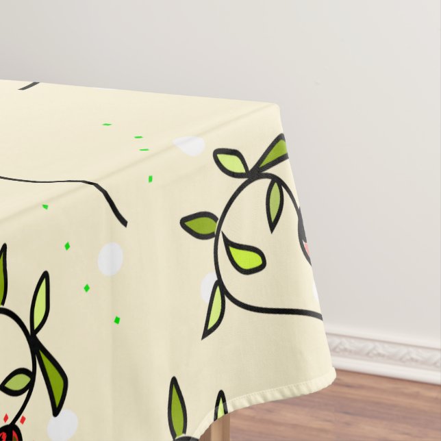 Nappe Motif ornemental vert olive (In Situ)