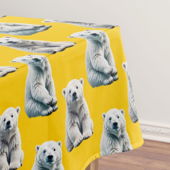 Nappe Motif Ours Polaire Sur Jaune (Créateur téléchargé)