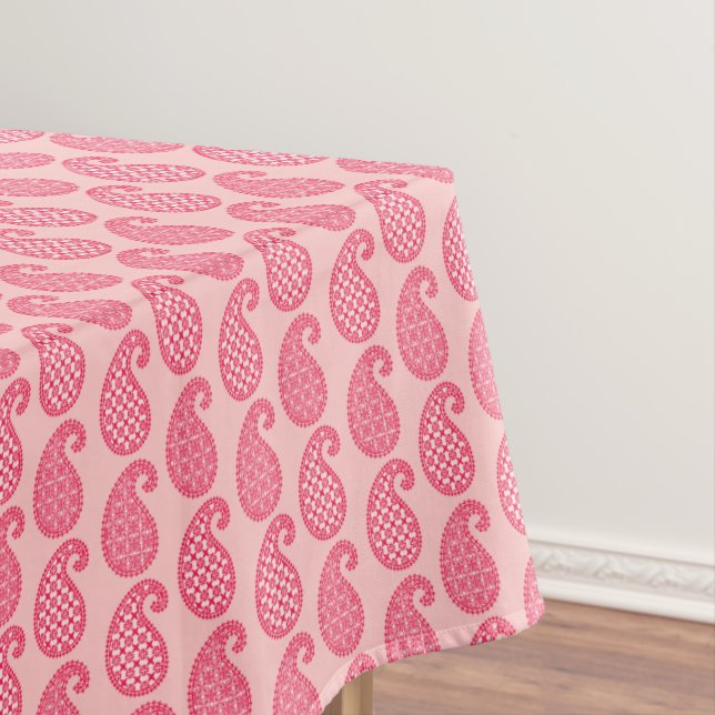 Nappe Motif Paisley, nuances de corail rose (In Situ)