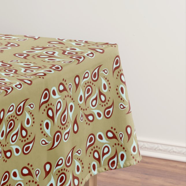 Nappe Motif Paisley sur brun (In Situ)